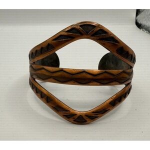 Vintage Southwestern Copper Stamped Cuff Bracelet
